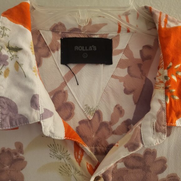 Men's Urban Outfitter Rolla's Bon Goldfish Colorful Short Sleeve Button Up Large - Picture 3 of 7